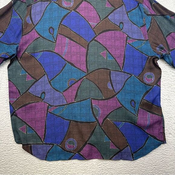 Mondo‎ Di Marco Shirt Mens 1X Big Colorful Abstract Disco Funky Rayon Italy NEW - Picture 8 of 16